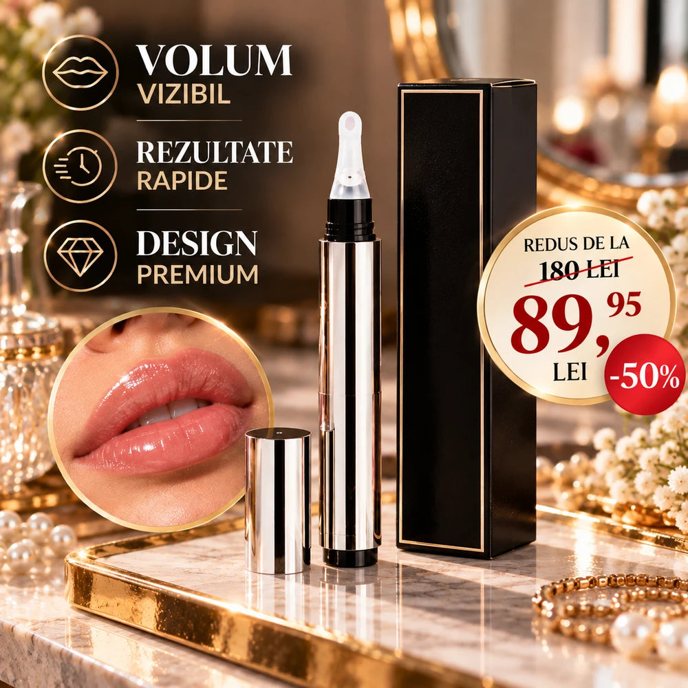 Gloss pentru Volum și Buze Mai Pline cu Acid Hialuronic și Colagen