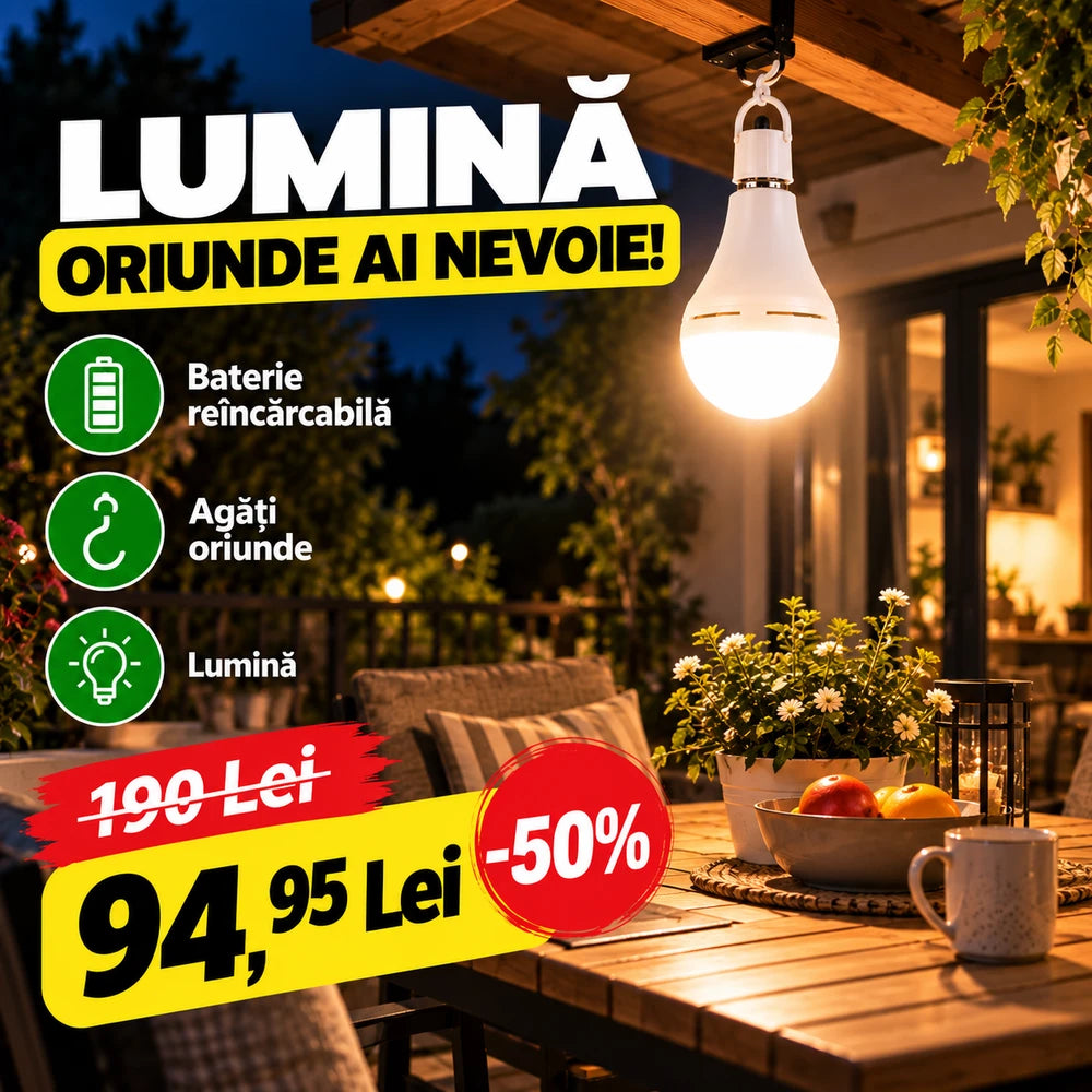 Bec Portabil cu Cârlig, Ideal pentru Pene de Curent și Camping