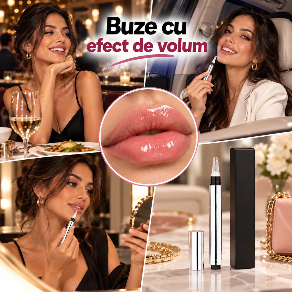 Gloss pentru Volum și Buze Mai Pline cu Acid Hialuronic și Colagen